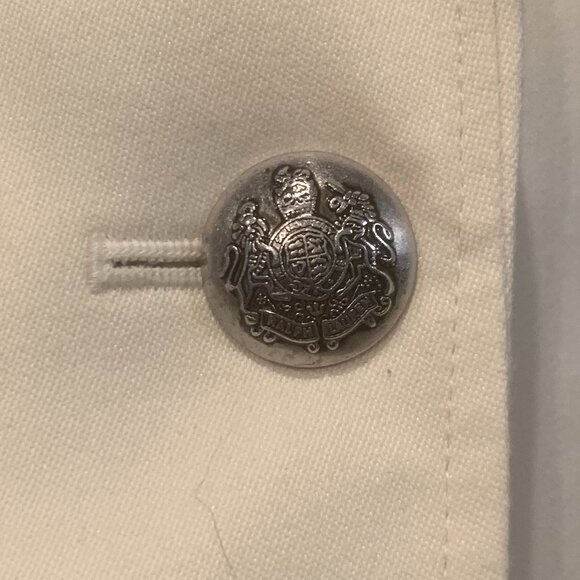 Ralph Lauren Size 12 White and Baby Blue Blazer with Emblem - Picture 3 of 3